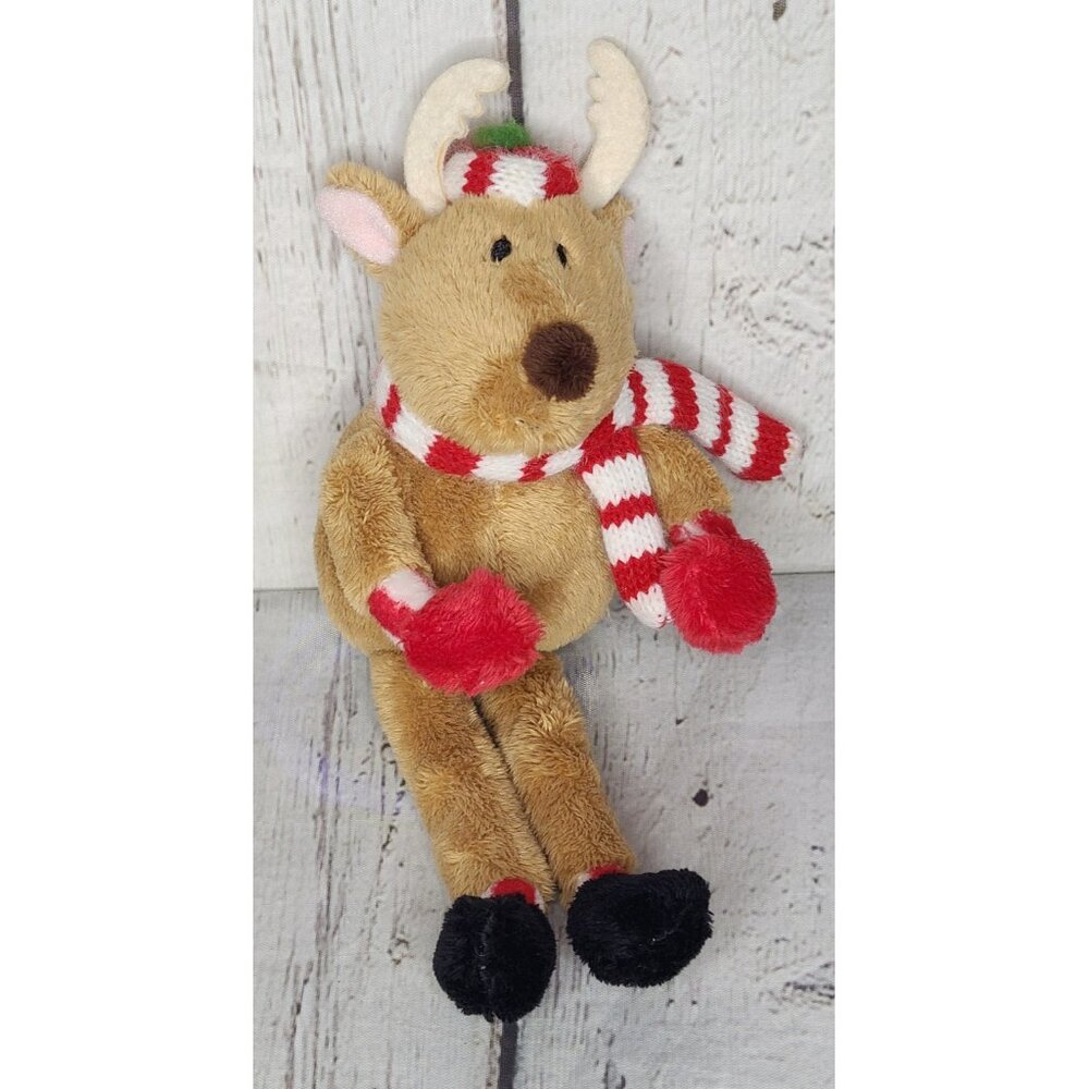 8" Hallmark Christmas Reindeer Plush Bendable Arms Legs Tree Sitter Ornament